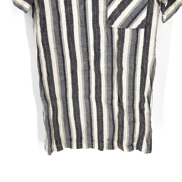 ACE & JIG Striped Short Sleeve Linen Minimalistic Tunic Mini Dress - Picture 4 of 7